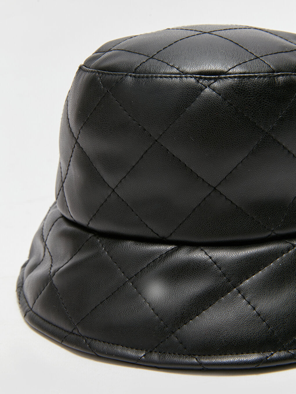 Leather Look Quilted Girl's Bucket Hat