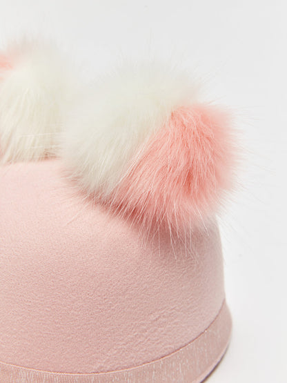 Girl's Pom-pom Cashmere Riding Hat