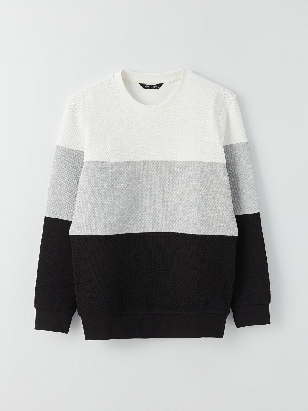 Crew Neck Long Sleeve Color Block Men's Sweatshirt