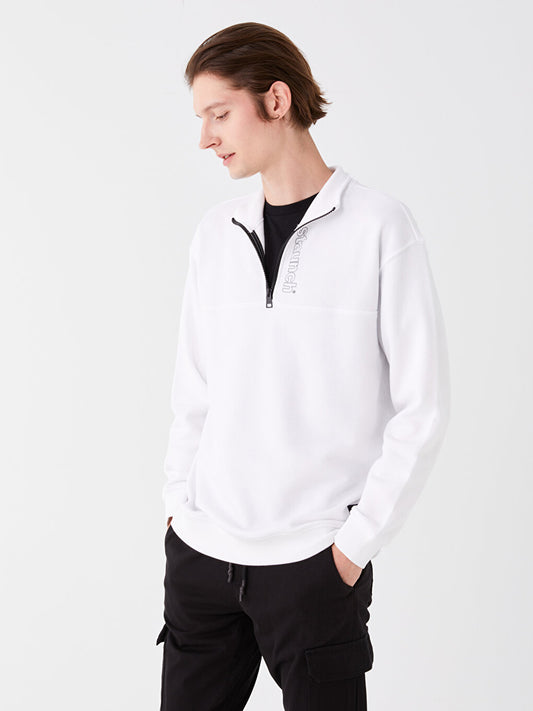 High Collar Long Sleeve Men's Sweatshirt