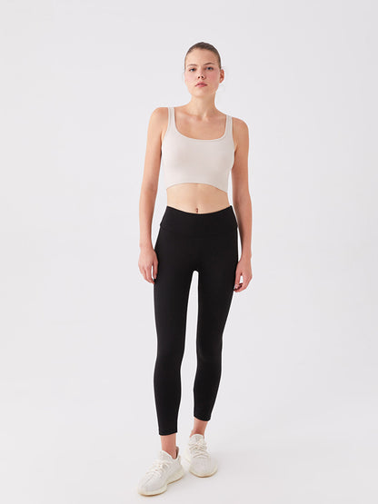 Women's Plain Thermal Leggings with Elastic Waistband