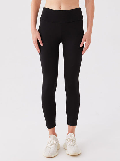 Women's Plain Thermal Leggings with Elastic Waistband