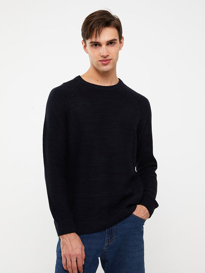 Crew Neck Long Sleeve Men's Knitwear Sweater