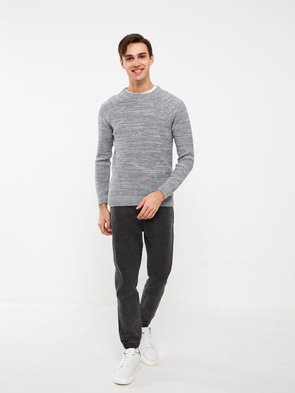 Crew Neck Long Sleeve Men's Knitwear Sweater