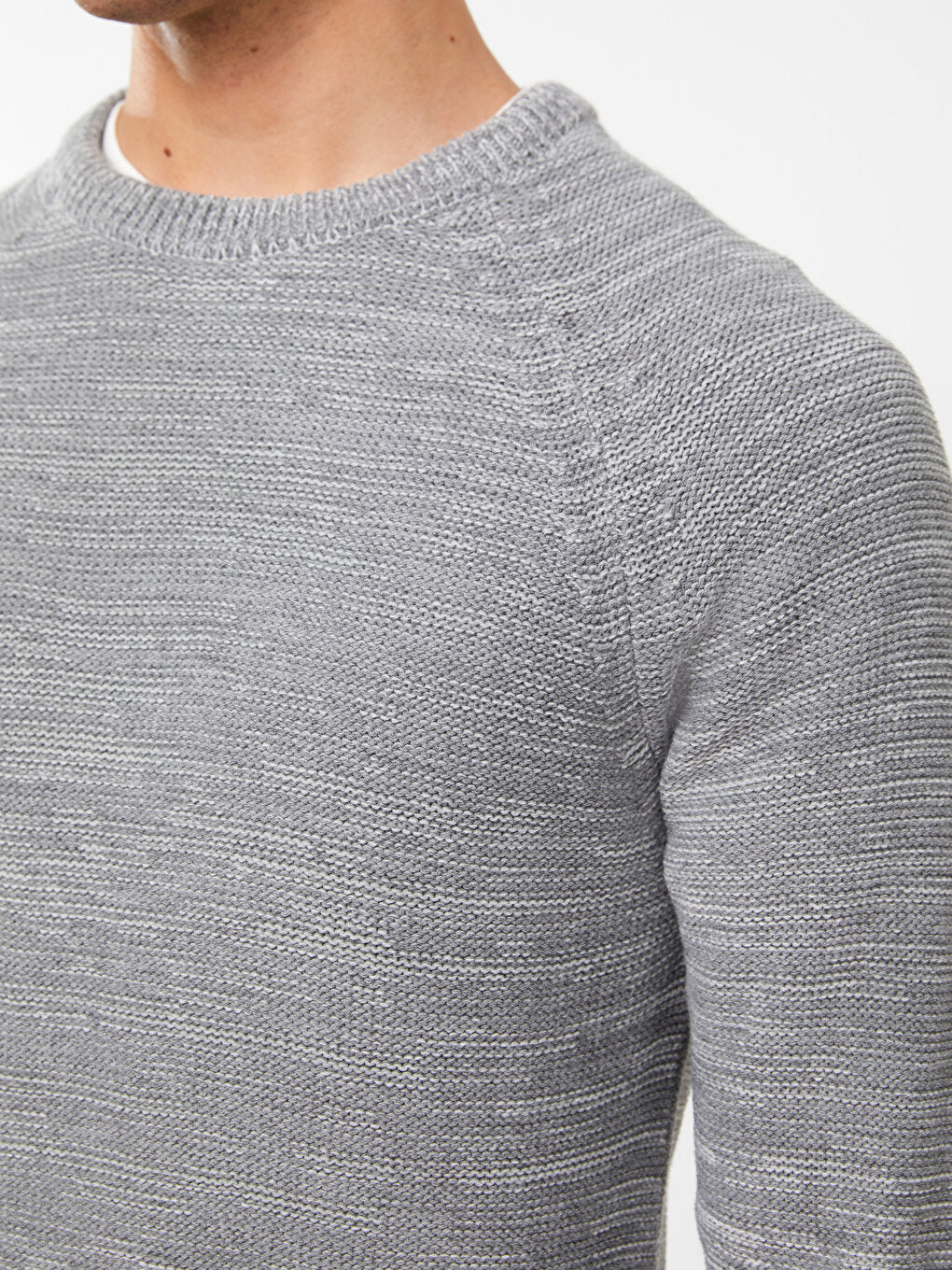 Crew Neck Long Sleeve Men's Knitwear Sweater