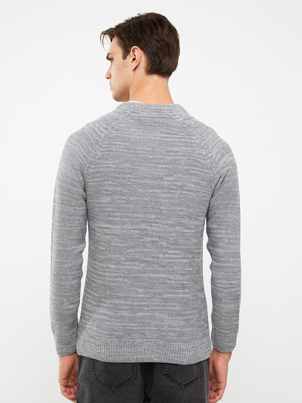 Crew Neck Long Sleeve Men's Knitwear Sweater