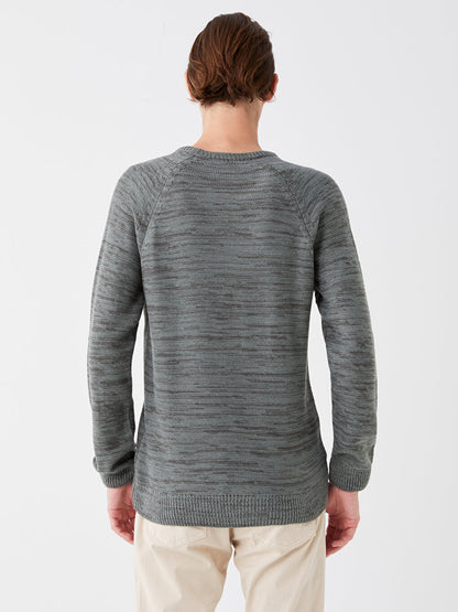 Crew Neck Long Sleeve Men's Knitwear Sweater