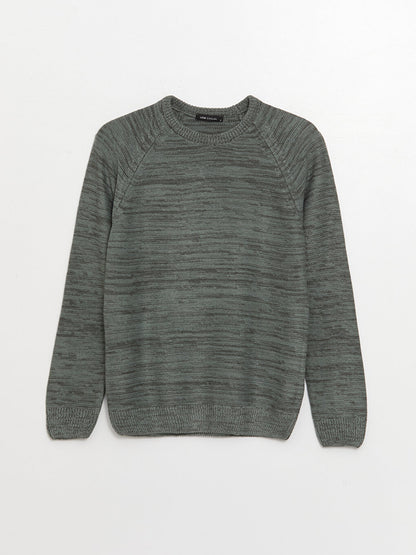 Crew Neck Long Sleeve Men's Knitwear Sweater