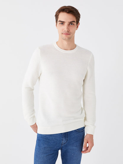 Crew Neck Long Sleeve Men's Knitwear Sweater