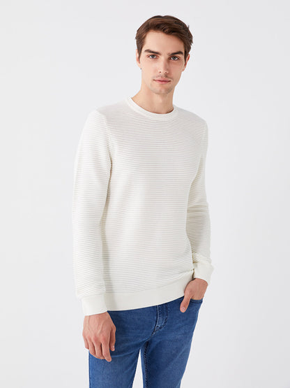 Crew Neck Long Sleeve Men's Knitwear Sweater