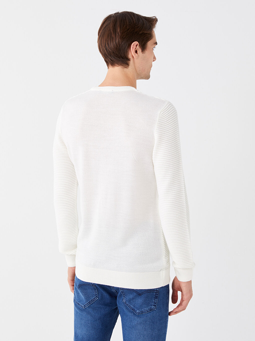 Crew Neck Long Sleeve Men's Knitwear Sweater