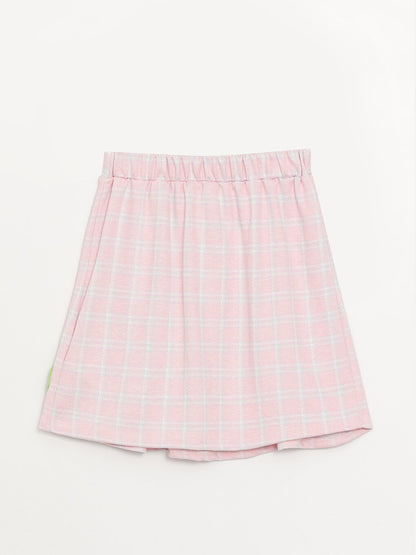 Plaid Girl's Skirt with Elastic Waist