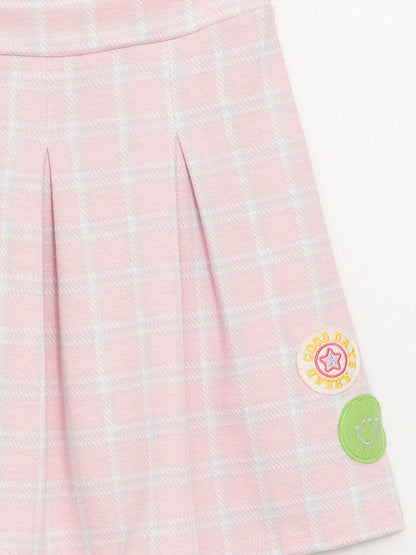 Plaid Girl's Skirt with Elastic Waist