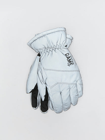 Text Printed Boy's Thick Gloves