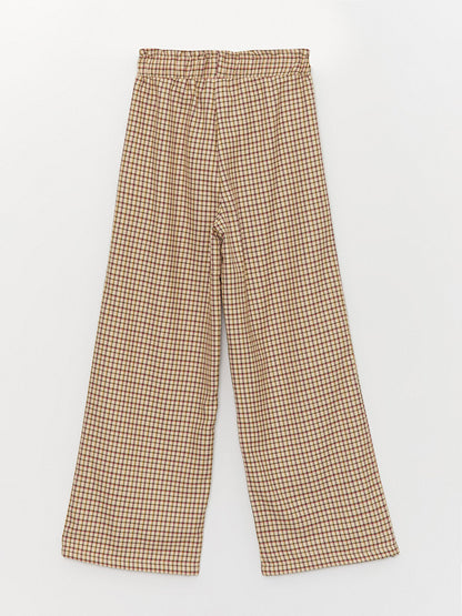 Wideleg Girls' Trousers with Elastic Waist