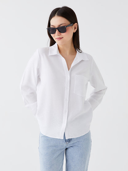 Plain Long Sleeve Oversize Women's Shirt