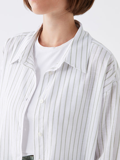 Striped Long Sleeve Oversize Women's Shirt