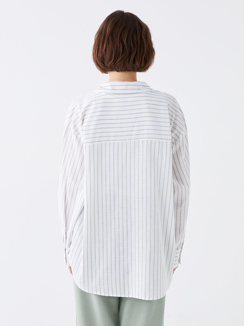 Striped Long Sleeve Oversize Women's Shirt