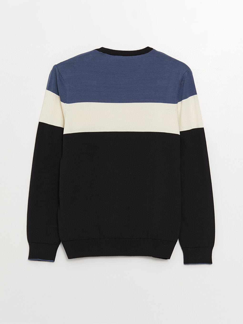 Crew Neck Long Sleeve Color Block Men's Knitwear Sweater