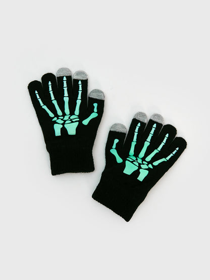 Printed Boy's Knitwear Gloves