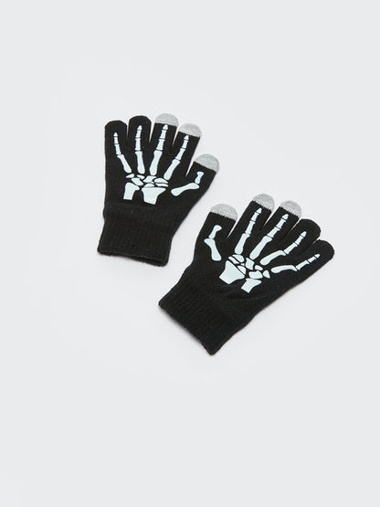 Printed Boy's Knitwear Gloves