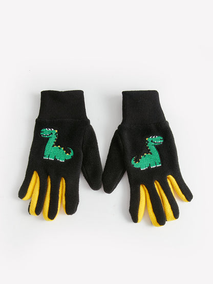 Embroidered Boys' Knitwear Gloves