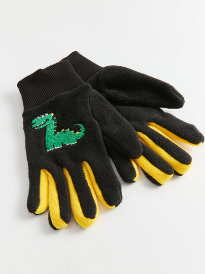 Embroidered Boys' Knitwear Gloves