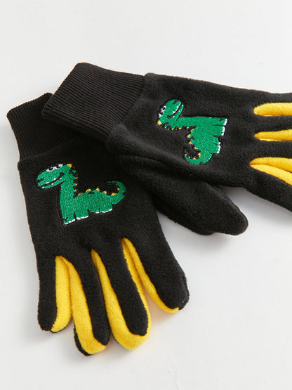 Embroidered Boys' Knitwear Gloves