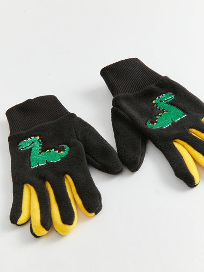 Embroidered Boys' Knitwear Gloves