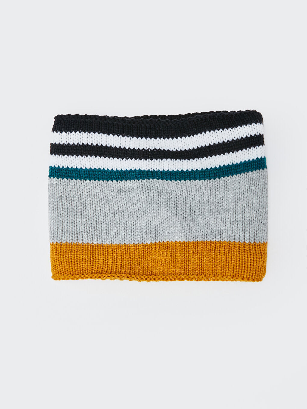 Color Blocked Boy's Knitwear Neck Collar