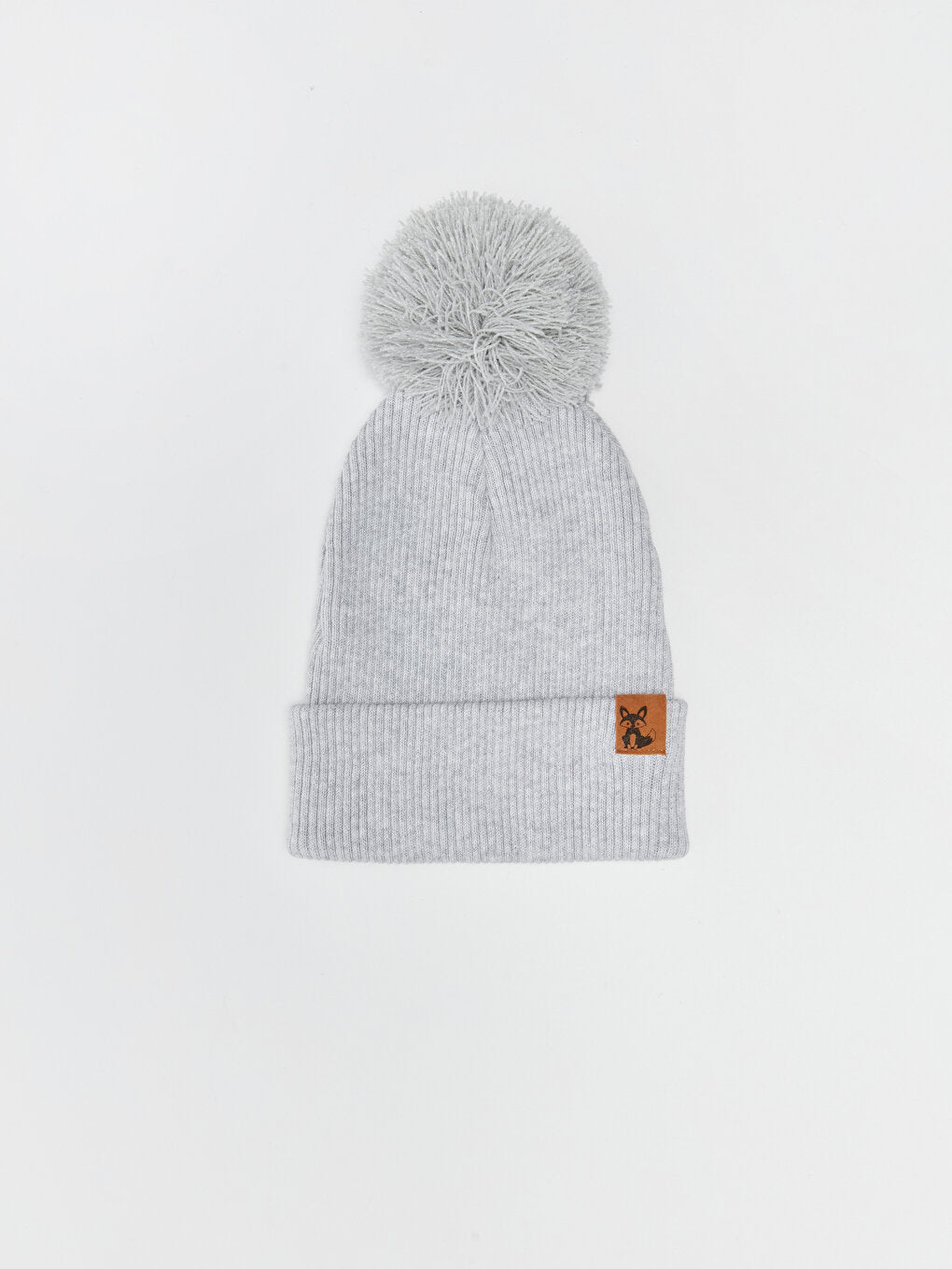 Label Printed Pompom Boy Beanie