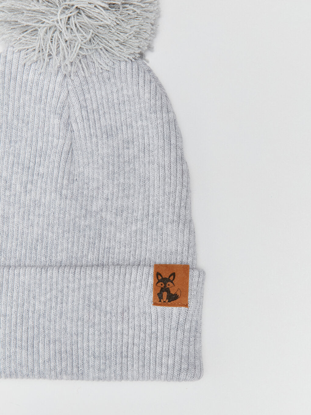 Label Printed Pompom Boy Beanie