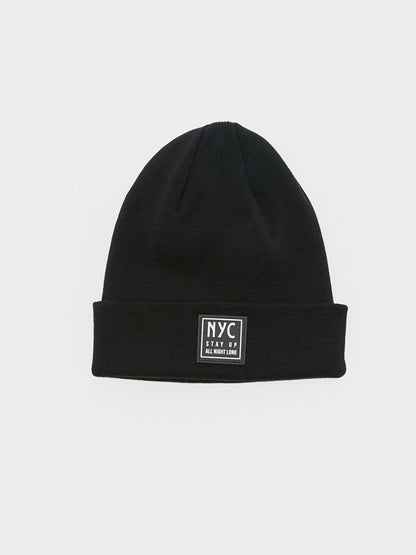 Label Printed Boy's Knitwear Beanie