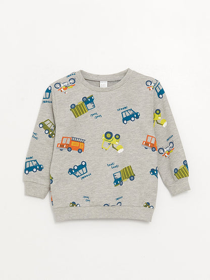 Printed Long Sleeve Baby Boy Sweatshirt 2-pack