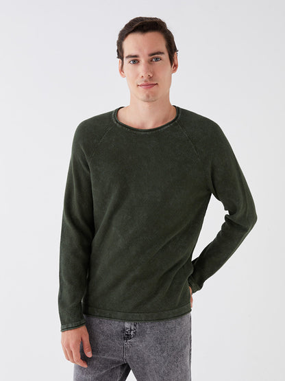 Crew Neck Long Sleeve Men's Knitwear Sweater