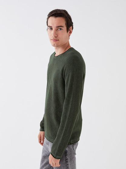 Crew Neck Long Sleeve Men's Knitwear Sweater