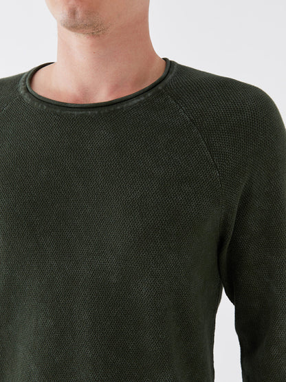 Crew Neck Long Sleeve Men's Knitwear Sweater