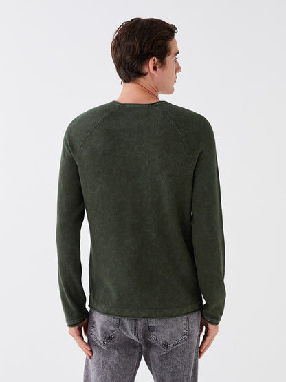 Crew Neck Long Sleeve Men's Knitwear Sweater