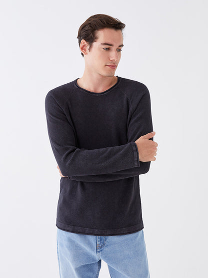 Crew Neck Long Sleeve Men's Knitwear Sweater