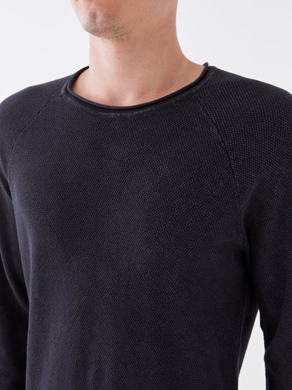 Crew Neck Long Sleeve Men's Knitwear Sweater