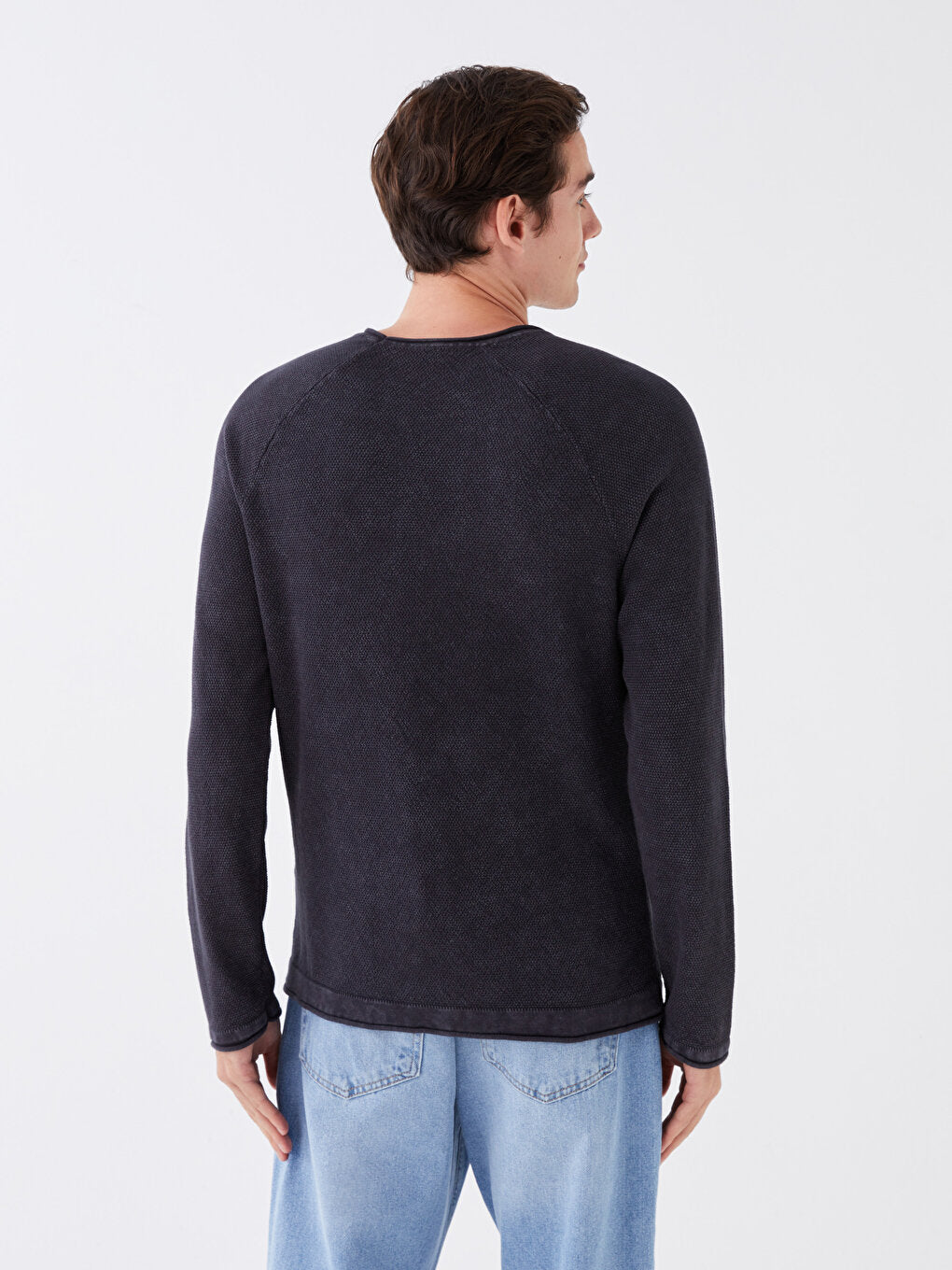 Crew Neck Long Sleeve Men's Knitwear Sweater