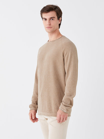 Crew Neck Long Sleeve Men's Knitwear Sweater