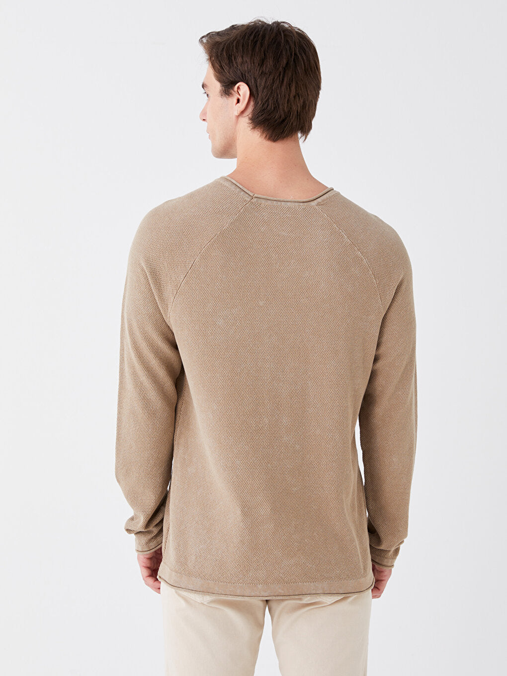 Crew Neck Long Sleeve Men's Knitwear Sweater