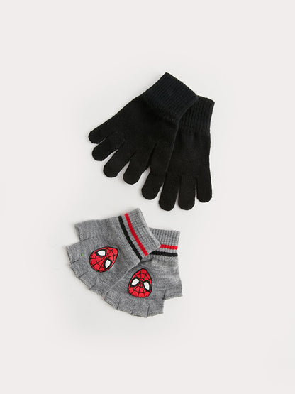 Spiderman Printed Boy's Knitwear Gloves 2-pack