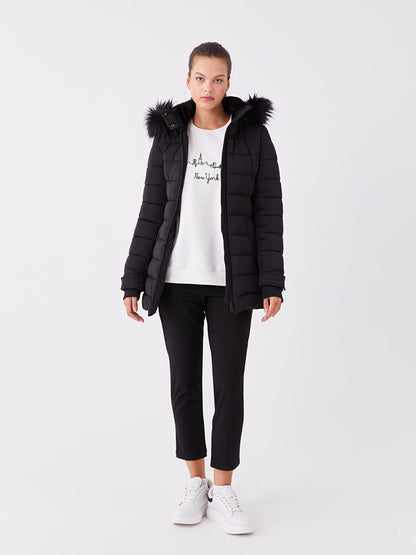 Women's Hooded Plain Puffer Coat