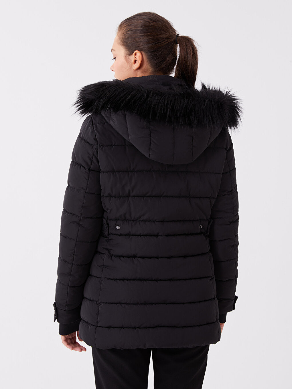 Women's Hooded Plain Puffer Coat