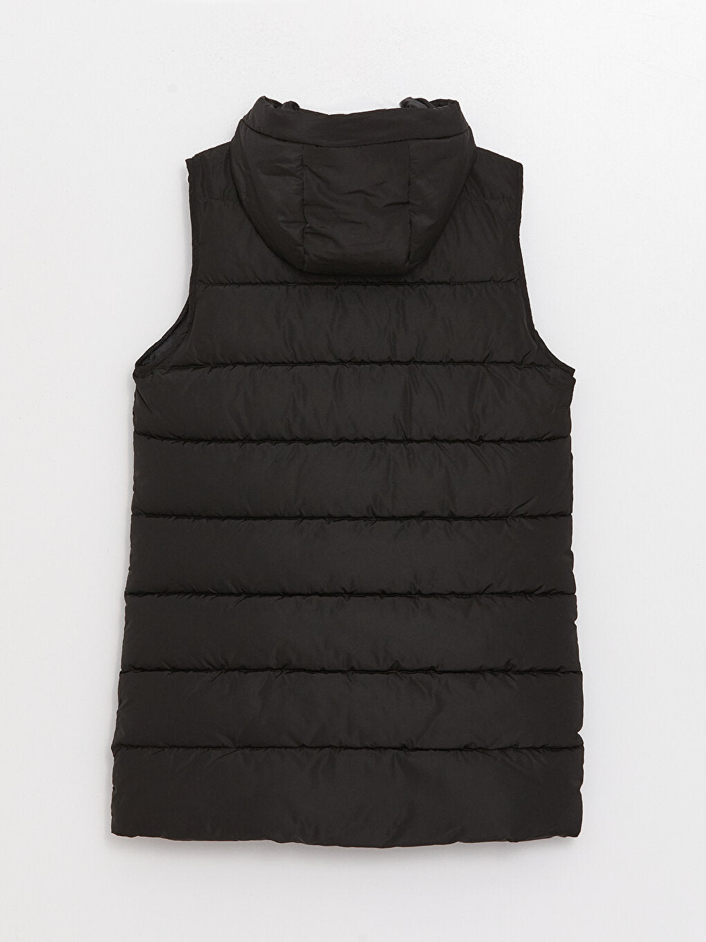 Hooded Women's Puffer Vest with Flat Pocket Detail