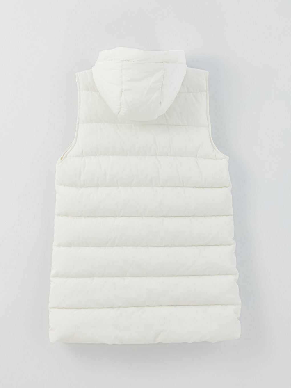 Hooded Women's Puffer Vest with Flat Pocket Detail