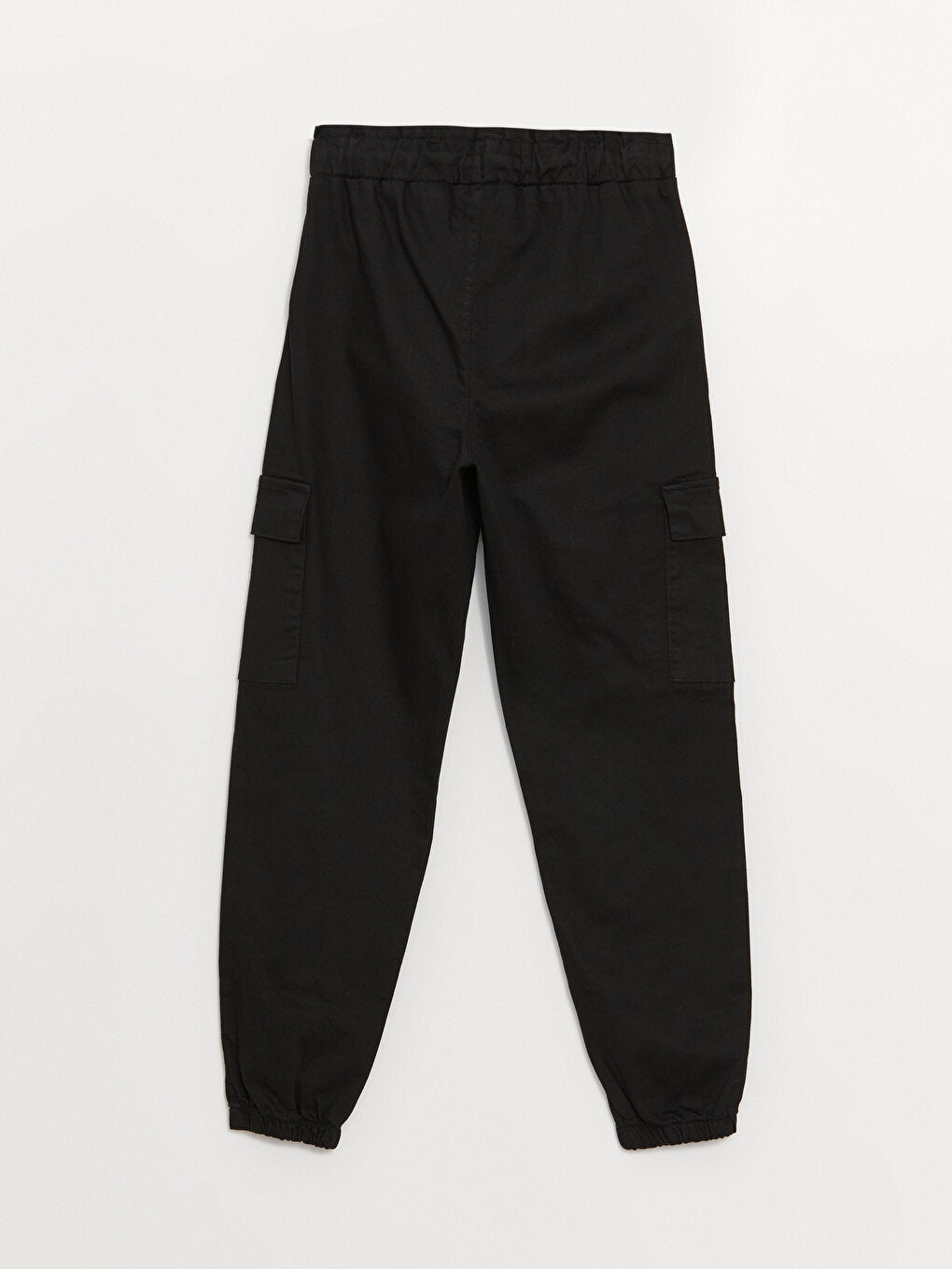 Basic Girl's Cargo Pants with Elastic Waist