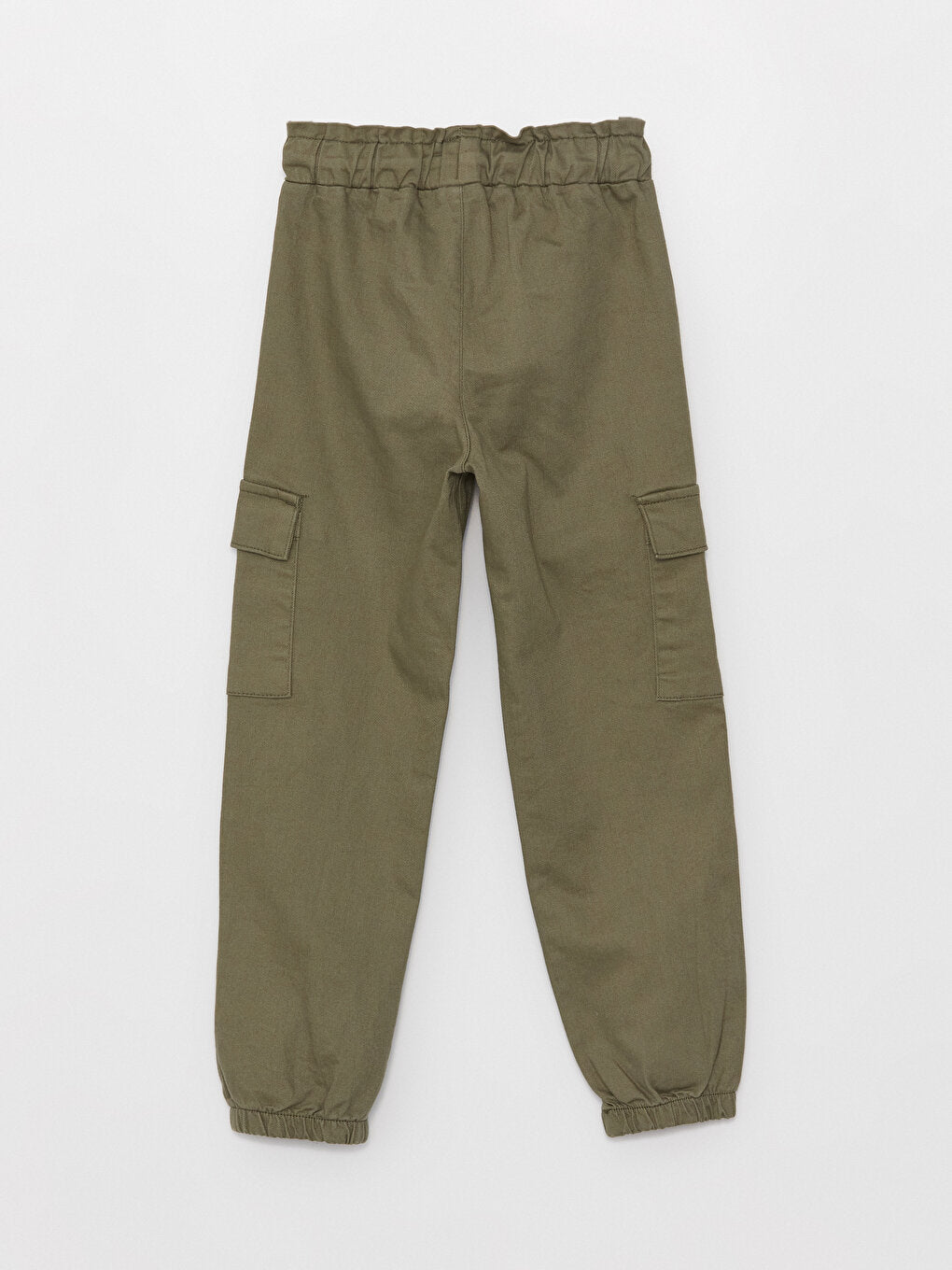 Basic Girl's Cargo Pants with Elastic Waist